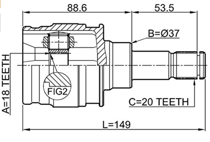 Half Shaft Inner Cv Joint 4236042010 Car Universal Excellent Performance