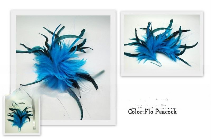 20*30 cm Party Decoration Rooster Coque Feather Fringe Trim with Satin Ribbon Tape