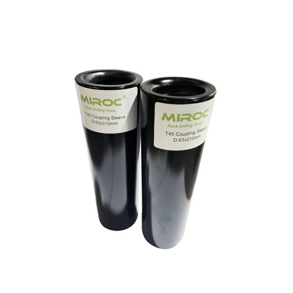 T45-210mm Mining Carbide Rock Drilling Tools Adapter Coupling Sleeve For Drill Rod