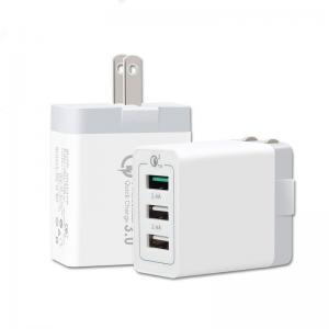 China 3 Port USB Wall Chargers 240VAC 60Hz QC 3.0 For Travel EU US Adapter ROHS wholesale