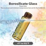 Pack of 100 Glass Vials with Black Phenolic Screw Caps (4ml, Clear) Dram Amber