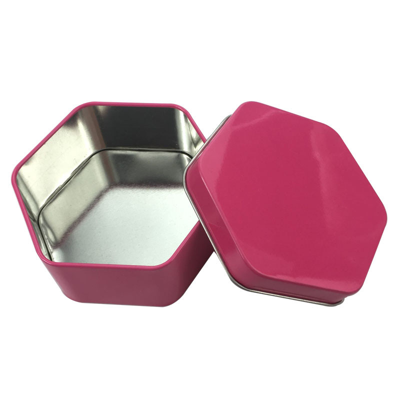 Recycled Food Tins for Cookies Customized Tin Boxes for Sale Hexagonal Metal Tin Containers