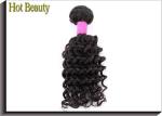 Natural Black 5A Virgin Brazilian Hair , Deep Wave Human Hair Weave