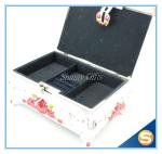 Custom Elegant White Metal Enamel Jewelry Box