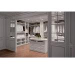 Customized Glossy White Walk In Closet Waterproof Wardrobe With Dressing Table