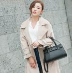 PU Leather Handbags with Knit Handle Fashion Designer Tote Bags