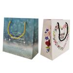 Customized Shopping Paper Bags Logo Printed Recyclable Biodegradable Brown Plain