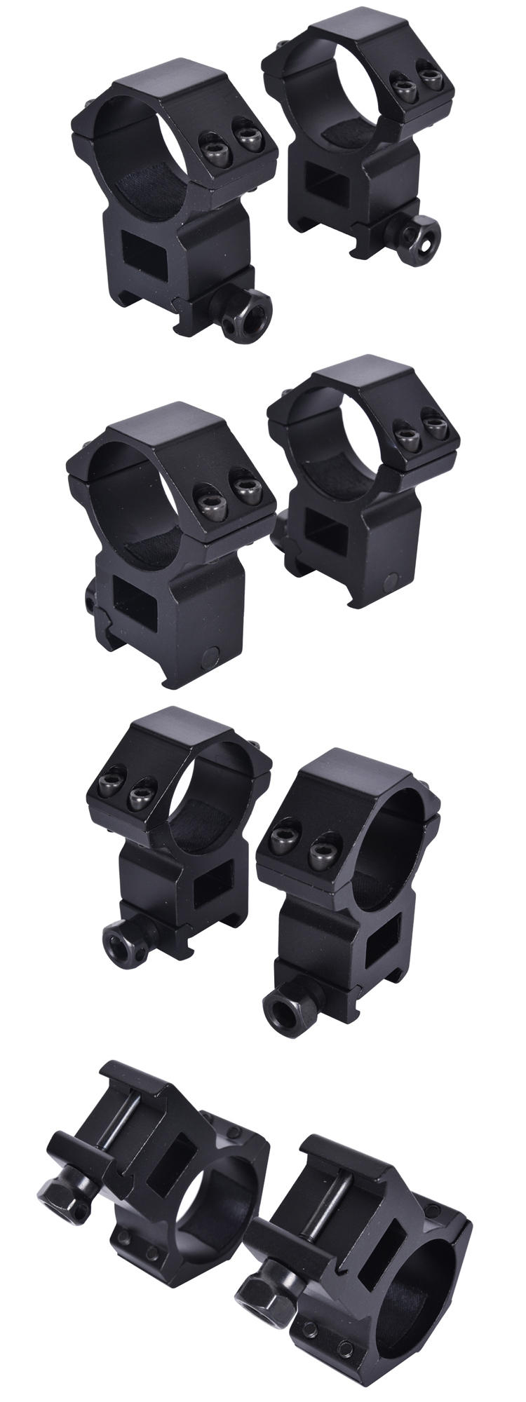 High Profile Dual Ring Scope Mount Double Rings Mount Matte Black Center Height 21mm