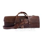 Soft Brown Leather Bar Tool Bag Waterproof With Detachable Shoulder Strap