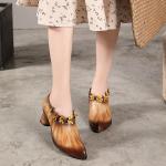 S165 Factory genuine leather handmade original pointed high heel women's shoes