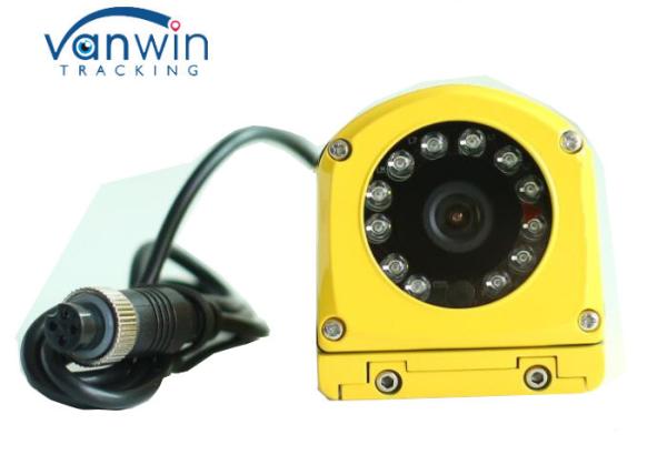 Yellow Metal Waterproof CCTV Surveillance Camera CCD 700TVL Side View For Bus /