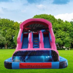China 2024 Inflatable Pink Commercial Bounce House with Custom Logo Printed Water Slide wholesale