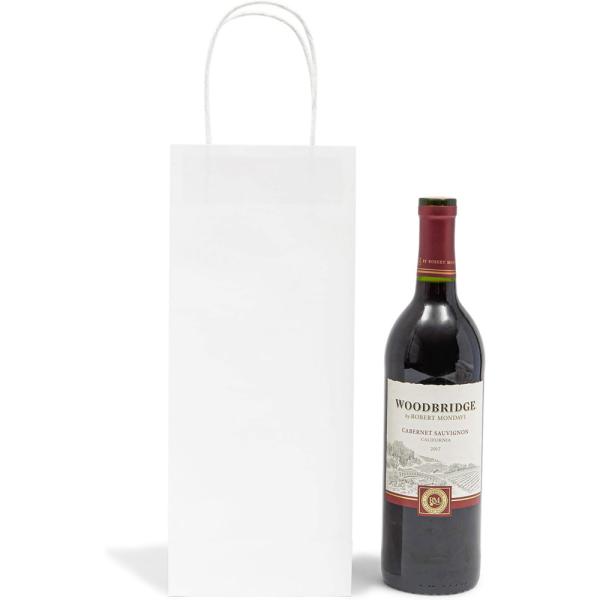 Golden White Kraft Wine Paper Bag for Wine Bottle Printing CMYK 4 Color Offset