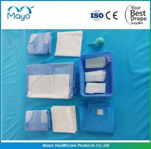 China Soft SMMS Non Woven Disposable Sterile C Section Surgical Drapes Cesarean Section Packs With Surgical Gowns on sale