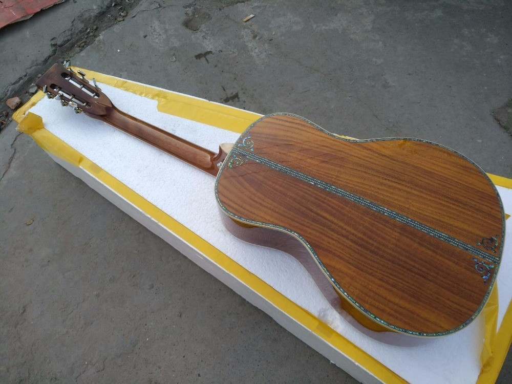 Customized acoustic guitar, 43 inch Jumbo guitar, Quilt Vine Viper red, Guitarra acustica