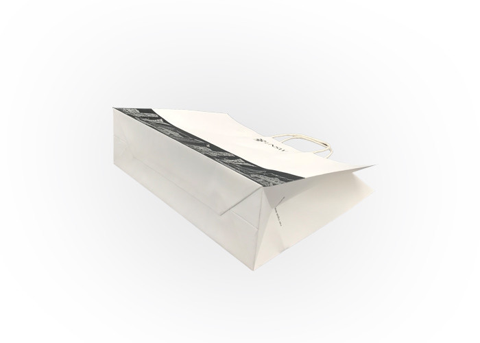 White Eco Paper Packaging / Large Paper Shopping Bags With Handles