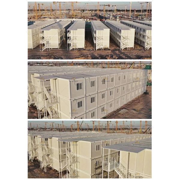 3 Floors Flat Pack Modular Green Container Camp Buildings