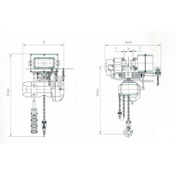 Low clearance ring chain crane, hhbb 10t electric chain crane, ring chain electric crane