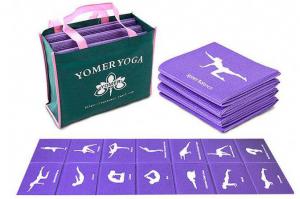 China Light Foldable Fitness Exercise Mat Printed PVC Yoga Mat Kit With Poses wholesale