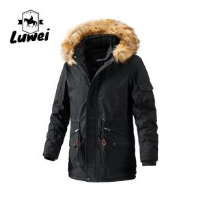 China Winter Warm Water Proof Long Plus Size Utility Cotton Men Parka Coat Plus Size Trench Coats Jacket with Hooded wholesale