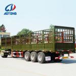 Aotong 3 Axles Livestock Store House Bar Fence Cargo Semi Trailers with 13TON