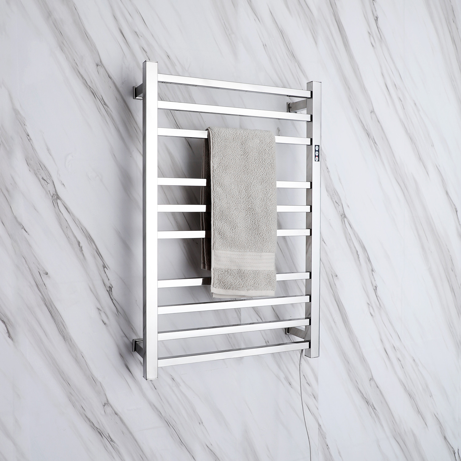 Graphene Electric Hot Towel Rack , Heated Towel Rack Wall Mounted with Timer