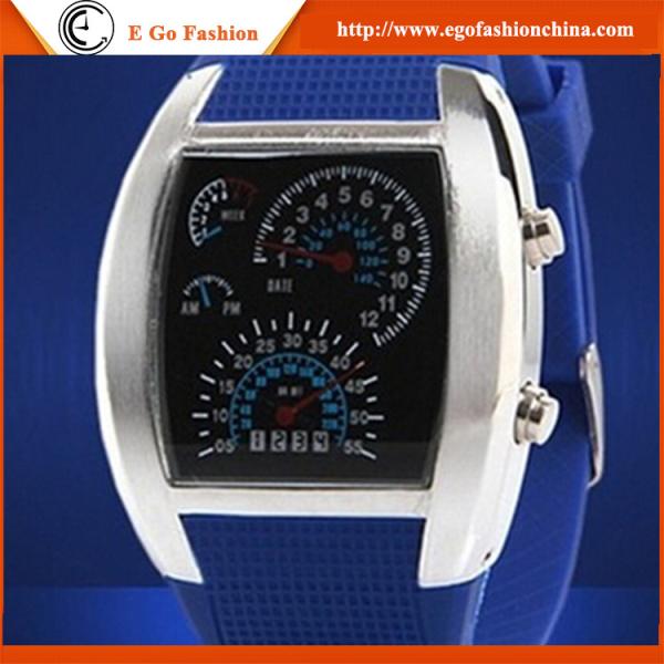 Blue LED Watch Fashion Casual Watches Boys Girls Unisex Steel Back Watch OEM