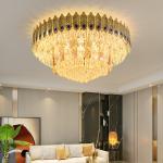 Post-Modern Luxury Crystal Chandelier Feather Ceiling Lamp Living Room Dining