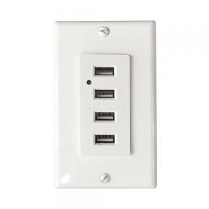 China Convenient 4 Charging Ports USB Wall Outlet for American Market Rated Current 2.4v-3A wholesale