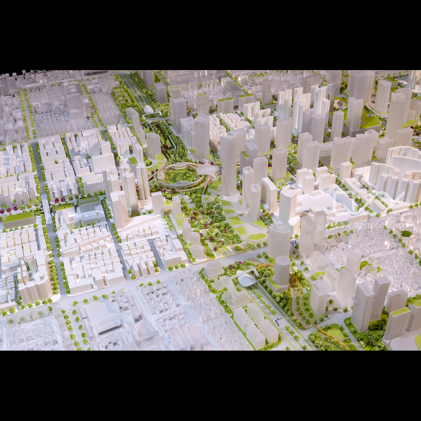 HUAYI Miniature Architectural Models 1/2000 Urban Design Model Bao'An Chuangye Road