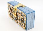 Delicate Girls Acrylic Clutch Bag With Twinkling Diamond Crystal And Golden Lock