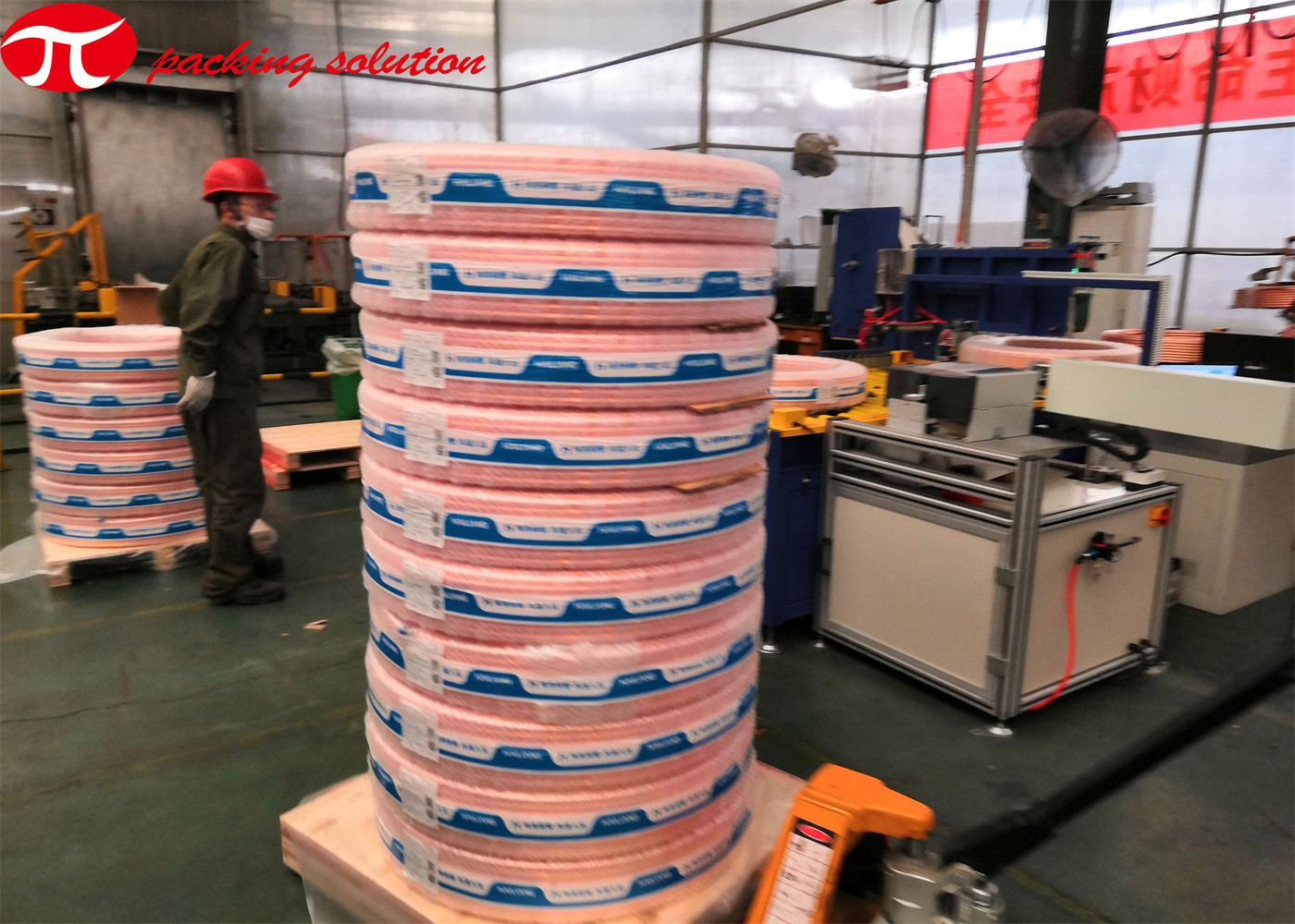 Factory Supply Copper Coil Packaging Line 380V Conveying Pneumatic Driven