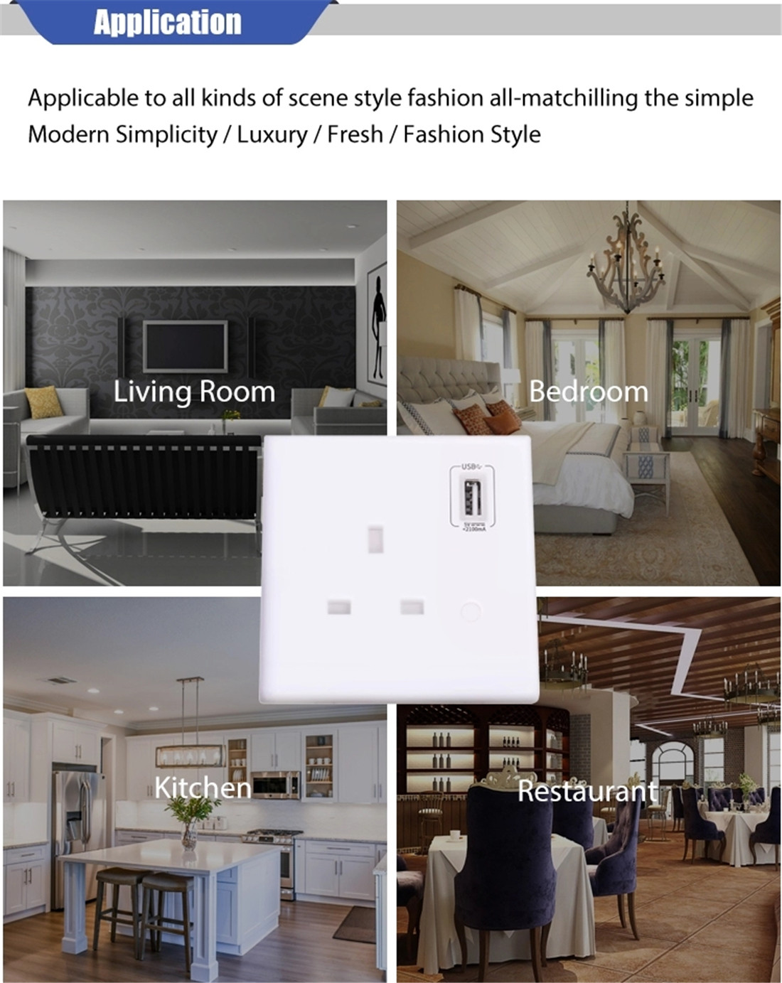 Zigbee Version UK Smart Wall Socket With USB