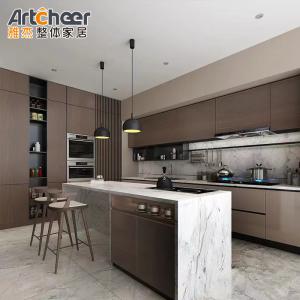 China Customized Modern Kitchen Cabinet in Turkey with PVC Membrane Door Panel and Plywood Carcase wholesale