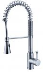 Single Lever Pull Out Kitchen Tap Faucet / Chrome Mixer Taps For Sink