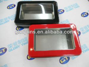 China Rectangular Perfume Tin Box with PVC window 190*126*43mmH wholesale