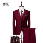 Other Mens Office Suit Single Button 3 Pieces Single Breasted Plus Size Suits