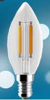 led filament 3/4w candle glass 2 year warranty E14/27 lamp bulb indoor lamp new