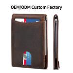 15-25 Days Delivery Time Men's Genuine Leather RFID Blocking Wallet with Money