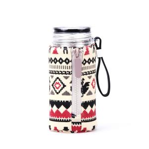 China Zipper Closure Canvas 70*130mm Water Bottle Sleeve wholesale