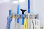 Commercial Wall Mounted 4 Slot Mop And Broom Handle Holder Organizer With 4