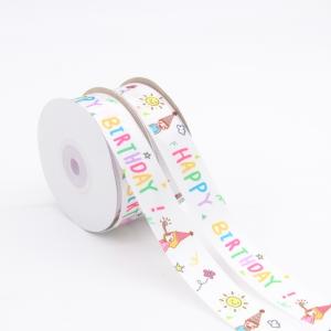 China Custom Multicolor Printed Satin Ribbon by the yard Full-Color Logo Ribbons Manufacturer wholesale