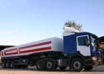 Tri Axle Carbon Steel Tanker Trailer , Oil And Diesel Fuel Tank Trailer 40000L