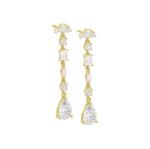 Religious Inspiration S925 Sterling Silver Gemstone Drop Earrings in 18K Gold