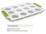 Ceramic Coated Non-Stick Round Cake Mini Muffin Pan 6cups 12cups with silicone