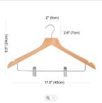 1.5cm Wooden Clothes Hanger Clips , Wardrobe Solid Wood Coat Hanger