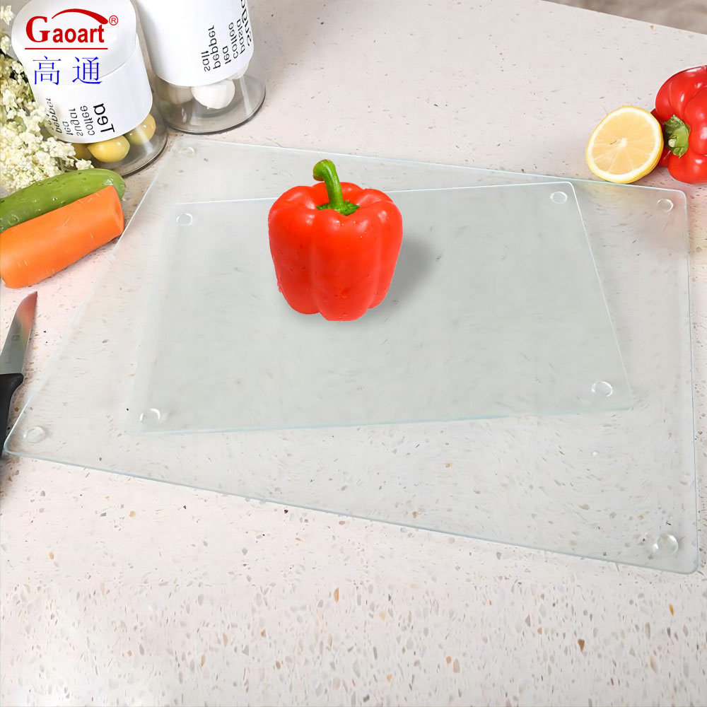 Customized Logo Acceptable Tempered Glass Cheese Cutting Board for Design Kitchen Utensils