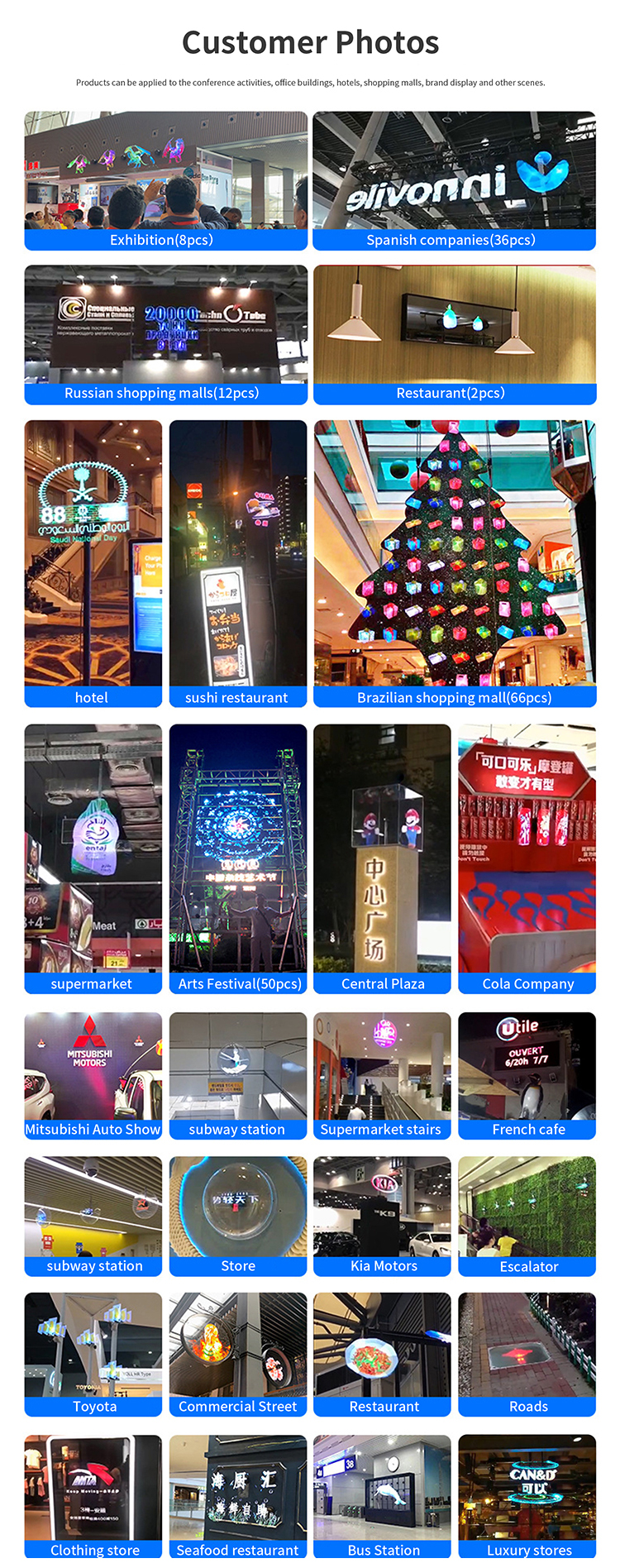 3D LED Hologram Display Fan Holographic Fans with WiFi and High Brightness of 2100