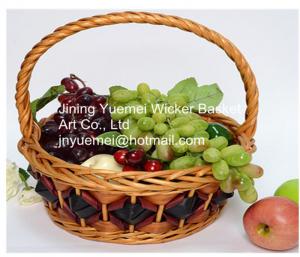 China 2016 wicker handle basket wicker fruit basket bamboo wholesale