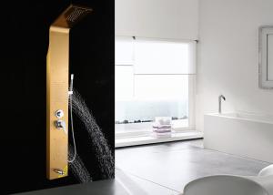 China Bathroom Fittings Gold Shower Panel System Tower Cold And Hot Water ROVATE wholesale